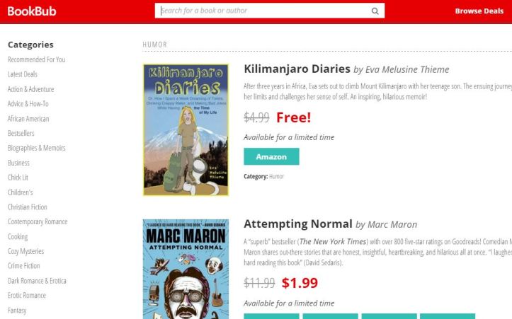 This is how BookBub promotes your book for you. See my book listed here at the top. Imagine this going out to tens of thousands of subscribers, and you'll know why most BookBub promos more than pay for themselves.
