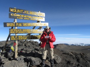 John on the summit of Kilimanjaro in August 2017